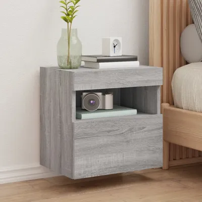 Zdjęcie produktu dla Maison Exclusive – szafka pod telewizor z oświetleniem LED, kolor szary Sonoma, 40 x 30 x 40 cm