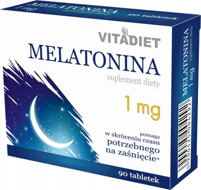 Produktbild von MELATONIN 1 mg Schlafstress Vitadiet 90 Tabletten.