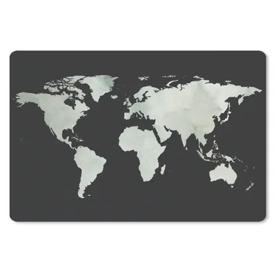 Produktbild von MuchoWow® Mauspad Mousepad Weltkarte - Grau - Schwarz 27x18 cm - Mousepads - Maus Mat - Pad - Mausunterlage - Büroartikel - Desk Matten