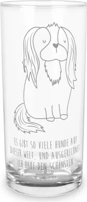 Produktbild von Mr. & Mrs. Panda Glas Hund Cavalier King Charles Spaniel 400 ml - Transparent - Geschenk, Cockerspaniel, Sprüche, Tumbler, Glasbecher, Bester, Cocktailglas, Wasserglas