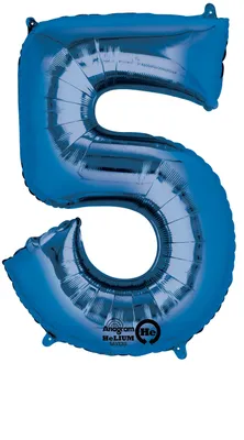 Produktbild von amscan® 9907284 Folienballon XXL Zahl 5 - blau