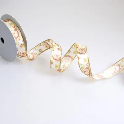 Produktbild von Weihnachtsband mit Rosen - 25mm - 20m - 43086 25 50