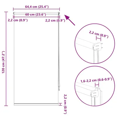 Productafbeelding van vidaXL Verduisteringsgordijn, 64,4 x 120 cm, stofbreedte 60 cm, beige