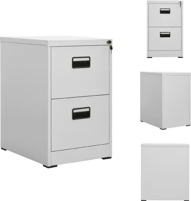 Immagine prodotto di vidaXL Armadio per archiviazione grigio chiaro 46x62x72,5 cm in acciaio - Armadi per archiviazione