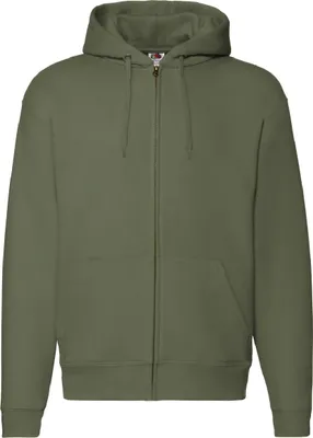 Obrázek produktu pro Fruit Of The Loom pánská mikina se zipem / bunda s kapucí BC360 (2XL) (olivová)