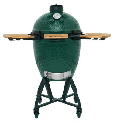 Produktbild von Big Green Egg Keramikgrill Large mit Nest und Akazienseitentische Art.Nr. 117632