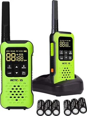 Obrázek produktu pro Retevis RT649P Vysílačka Dvousměrná vysílačka IP67 Vodotěsné tlačítko SOS PMR 446 Licence Free CTCSS/DCS LED baterka 1200 mAh dosah Vysílačky pro lyžování Surfování (2ks)