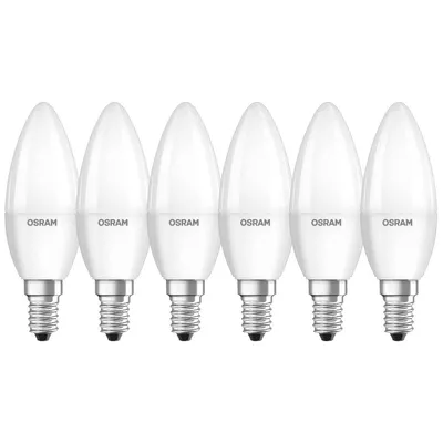 Produktbild von 6 x Osram LED Leuchtmittel Star Classic Kerze 3,3W = 25W E14 matt 250lm warmweiß 2700K 180°