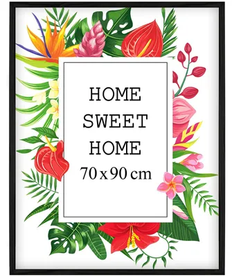Produktbild von MG Design Schwarz Bilderrahmen 70 x 90 cm - Aus echtem Holz mit Acrylglas, zum Aufhängen & Aufstellen, für Fotos, Poster & Puzzle