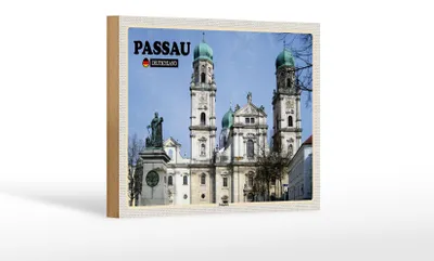 Produktbild von Holzschild Städte Passau Domplatz Architektur Dekoration 18x12 cm