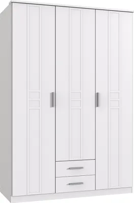 Produktbild von Kleiderschrank mit zwei Schubkästen in weiß BEELEN-43