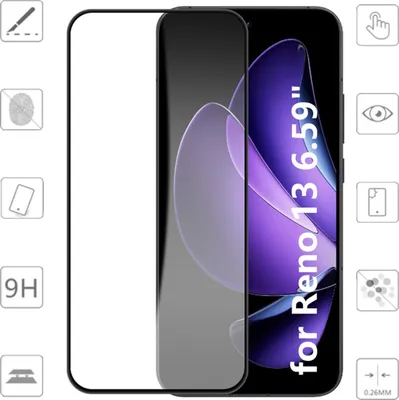 Obrázok produktu pre Ochranná fólia z tvrdeného skla s hrúbkou 0,3 mm pre Oppo Reno 13 5G 1x 3D Premium Display Full LCD H9