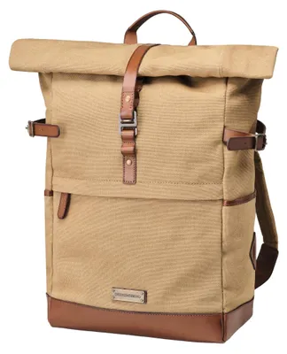 Produktbild von Rolltop Rucksack aus Canvas und Leder mit Laptopfach