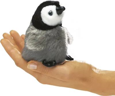 Produktbild von Folkmanis 2680 Fingerpuppe Kaiserpinguin, schwarz, grau, weiß