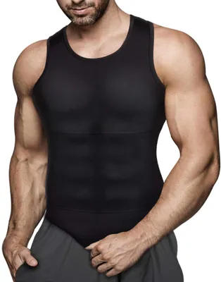 Produktbild von Herren Kompressionsunterhemd 1 Stück, Schwarz 4XL, Shapewear Tank Top Für Workout Und Alltag