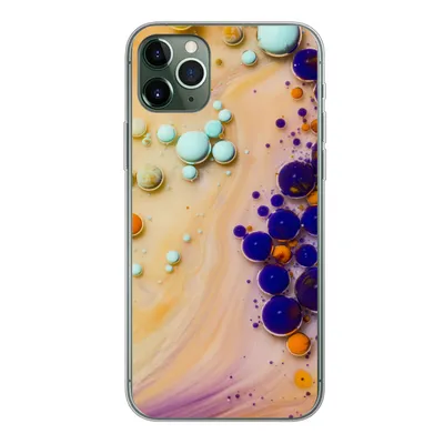 Produktbild von MuchoWow® Handyhülle Schutzhülle Hülle für iPhone 11 Pro Max Milch - Tinte - Psychedelisch Silikon Softcase Handy Hülle - Schutz