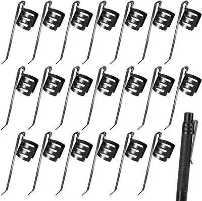 Produktbild von Metallenes Klemmbrett mit 20 Clips, schwarz, für Stifte und Bleistifte