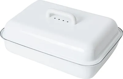 Produktbild von Riess Brotdose mit Deckel eckig 37x26cm Weiss Emaille