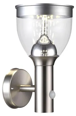 Produktbild von LED Solar Wandleuchte, Edelstahl, Bewegungsmelder, H 28,7 cm