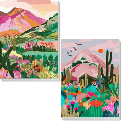 Immagine prodotto di Pittura con i numeri Paesaggio Set di colori acrilici 20 x 30 cm 2 pezzi