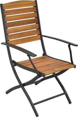 Obrázek produktu pro Sada na balkon Merxx Santorin, 3dílná, 2 skládací křesla, skládací balkonový stolek  91 x 60 x 87 (74) cm – hliník/akácie