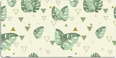 Produktbild von Schreibtischmatte Tischunterlage 120x60 cm Mauspad - Monstera und Dreiecke