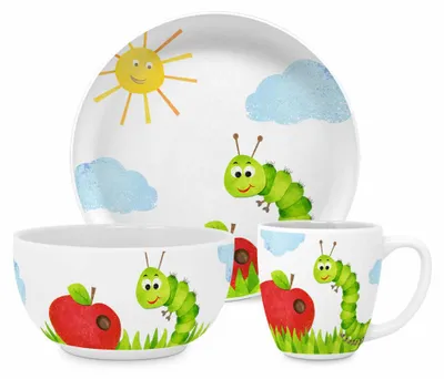 Produktbild von PPD Kurt Kids Set, 3-tlg., Geschirr, Becher, Teller, Schale, Kinder, New Bone China, 162300603