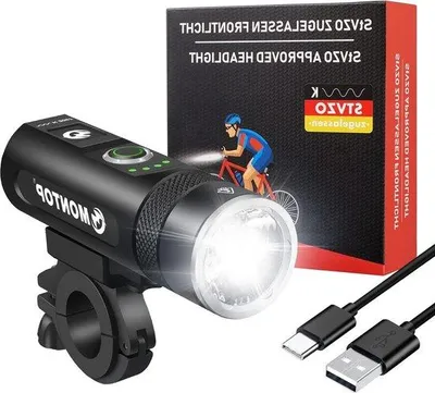 Image de Kit d'éclairage léger pour vélo avec batterie lithium-ion - Étanche - Rechargeable par USB -  StVZO