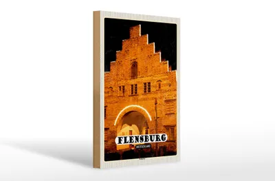 Produktbild von Holzschild Städte Flensburg Nordertor Architektur 20x30cm