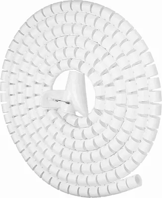 Zdjęcie produktu dla Elastyczna spiralna rurka do organizowania kabli Owijka na przewody Przechowywanie przewodów Biały 3,0 m * 16 mm