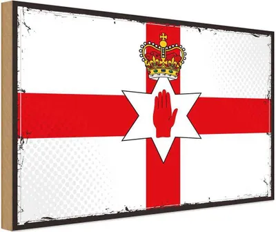Produktbild von vianmo Holzschild 20x30 cm Nordirland Retro Flagge Fahne Wappen
