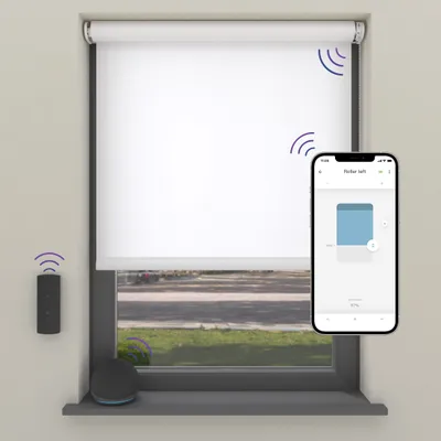 Produktbild von Cocoon Home Elektrisches Rollo 90x275 - Lichtdurchlässig - Smart - Weiß
