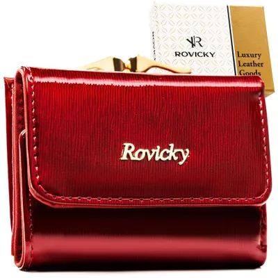 Obrázok produktu pre Rovicky dámska peňaženka z prírodnej kože červená RFID 9,5 cm