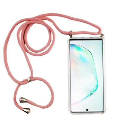 Imagen del producto de Cadena para Samsung Galaxy Note 10 Plus: funda para teléfono con correa, cordón con estuche para colgar, color rosa