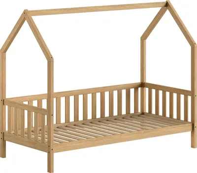 Produktbild von FURNLUX Hausbett Natur Beige 90x200cm / Hauptfarbe: Beige / Abmessungen: 98 x 208 x 169 cm