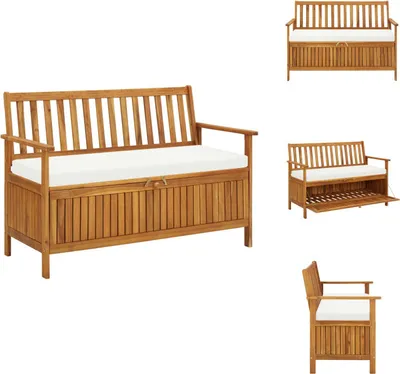 Image de vidaXL Banc de jardin de rangement en bois d'acacia massif 120 x 63 x 84 cm - Bancs de jardin