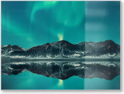 Produktbild von DEQORI Schneidebrett Glas 40x30 cm 'Polarlichtzauber' Schneideplatte Servierplatte groß
