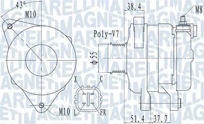 Produktbild von MAGNETI MARELLI 063732121010 Lichtmaschine Generator LiMa 150A 14V für HYUNDAI ix35 (LM, EL, ELH) für KIA SORENTO II (XM)