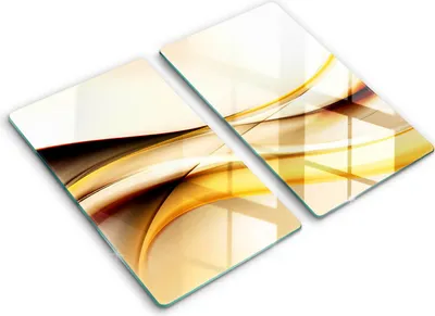 Produktbild von Glasschneideplatte - Herdabdeckplatte - 2x30x52 cm -Schneidebrett - Spritzschutz -Abstraktionsrauchlinien