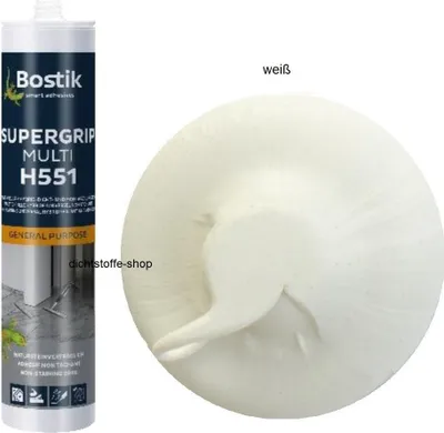 Produktbild von Bostik H551 Supergrip Multi Hybrid SMP Klebdichtstoff 430g Kartusche Weiß
