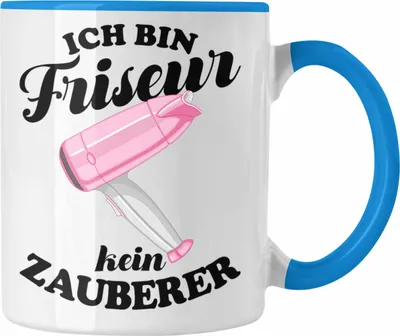 Produktbild von Trendation - Friseur Tasse Geschenk Zuebhör Geschenkideen Friseursaloneröffnung Frisörin Tassen Kaffeetasse Spruch Friseurin (Blau)