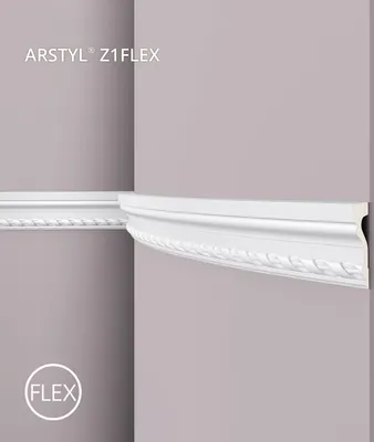 Produktbild von Wand- und Friesleiste NMC Z1 Flex ARSTYL Noel Marquet flexible Zierleiste Stuckleiste Modernes Design weiß 2 m