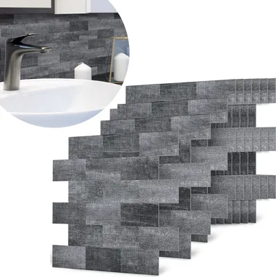 Produktbild von LZQ 10 Blatt PVC Wandfliesen Fliesenaufkleber Selbstklebende Wandaufkleber Fliesenfolie für Küche, Badezimmer, Waschtisch, Kamin-Dekor, Wäschetisch，Type D