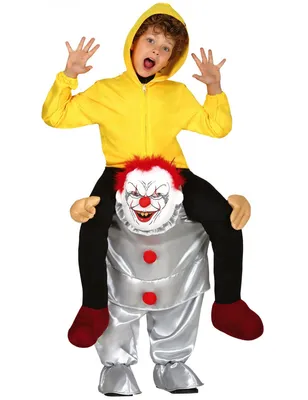 Produktbild von Clown Spuk Mit Gelbem Hoodie Gruseliger Halloween Spaß Kostüm Kinder Lustiger Schreck Roter Clown Böser Begleiter Abenteuer Verkleidung, Größe: 140/146 Farbe: Gelb