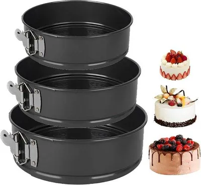 Produktbild von Famanu Springform Backform rund, 20/22/24 cm - mit Antihaftbeschichtung und abnehmbarem Boden