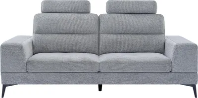 Produktbild von Sofa 3-Sitzer mit verstellbarer Rückenlehne - Strukturstoff - Grau - UDALIO