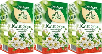 Produktbild von Herbapol Weißdorn Tee 3x 20 Teebeutel - Weißdorntee im Beutel - 100% Kräutertee
