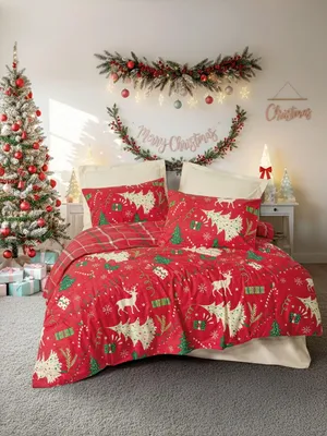 Produktbild von L'Essentiel Linge de Maison, Joyful - Red, Einzelbettwäsche-Set (DE), Rot, 100 % Baumwolle, 135 x 135 cm
