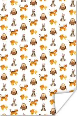 Produktbild von MuchoWow® Poster Tiere - Muster - Farben 120x180 cm - Kunstposter