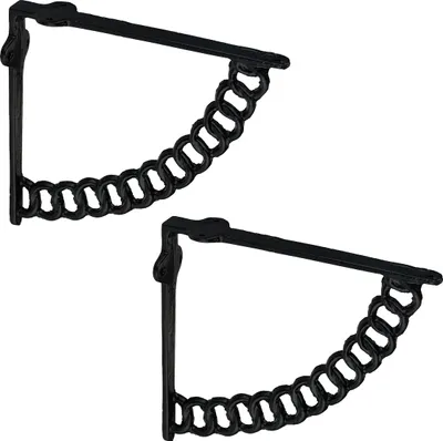Immagine prodotto di Supporti per mensole Relaxdays, set da 2, ghisa, motivo a catena, design antico, staffe per ripiani, supporti per mensole, nero